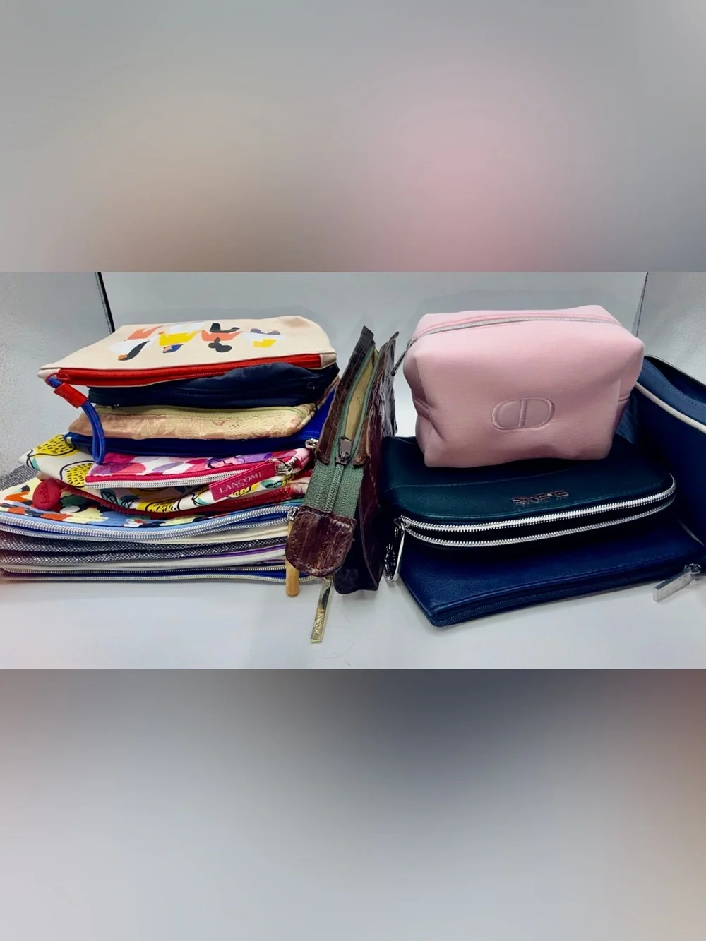Lot 17 Makeup Cosmetic Travel Small Bags Dior Elemis Tumi Lancôme IPSY Clinique